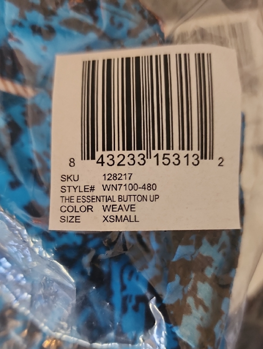Wildfang Bright Blue Short Sleeve Button-Down Shirt with Black Grid Print - Picture 5 of 5